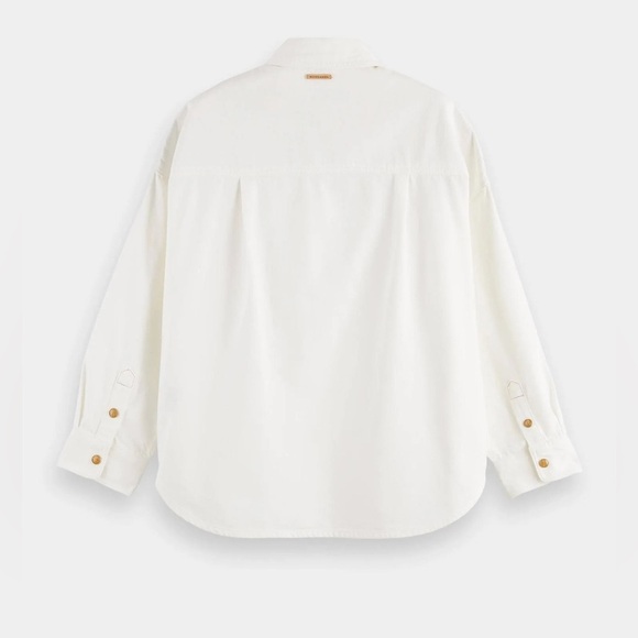 NWT Scotch & Soda White Denim Overshirt medium relaxed fit - Picture 4 of 9